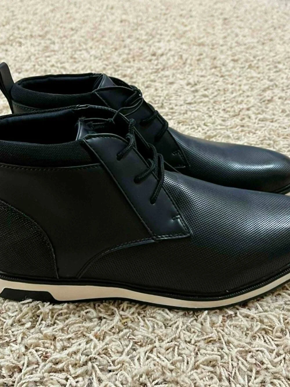 ALDO Men’s Lace-Up Chukka Dress Boots Shoes Black, Size 10.5 M (New)